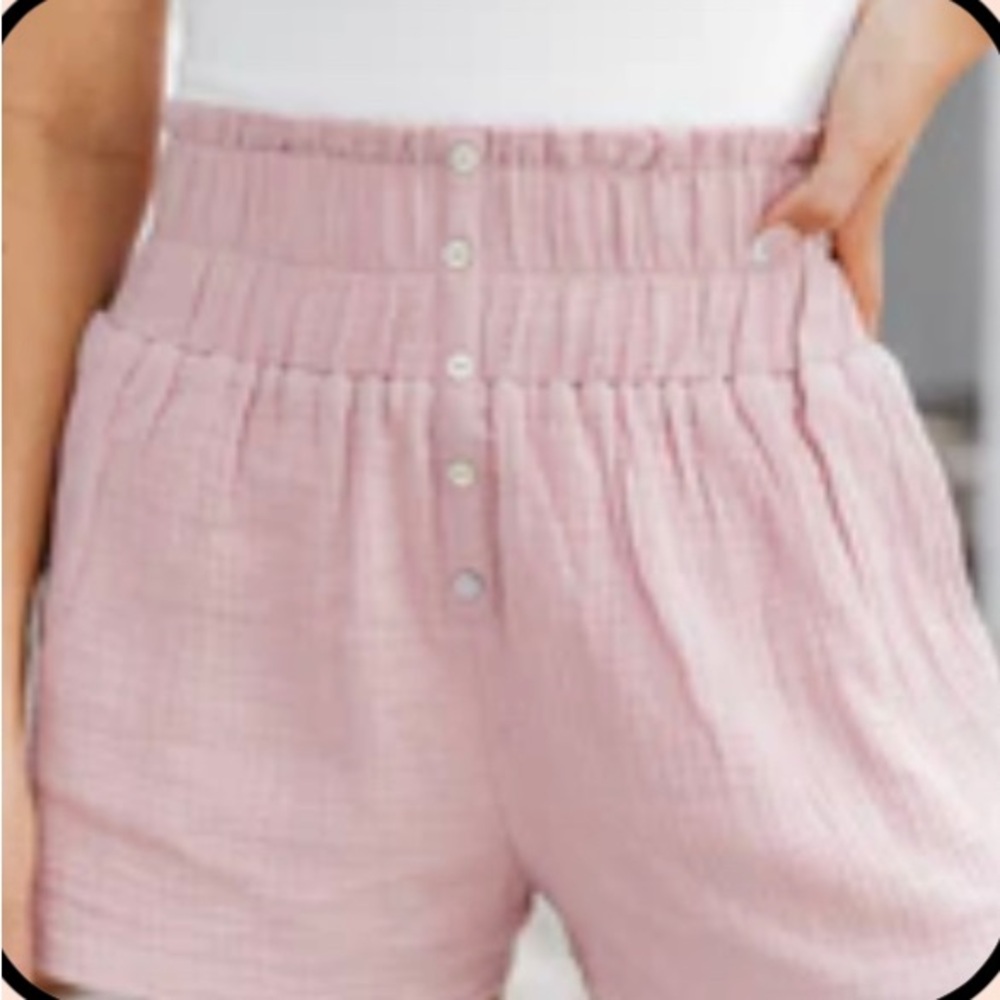 Pale Pink Gauze Shorts
